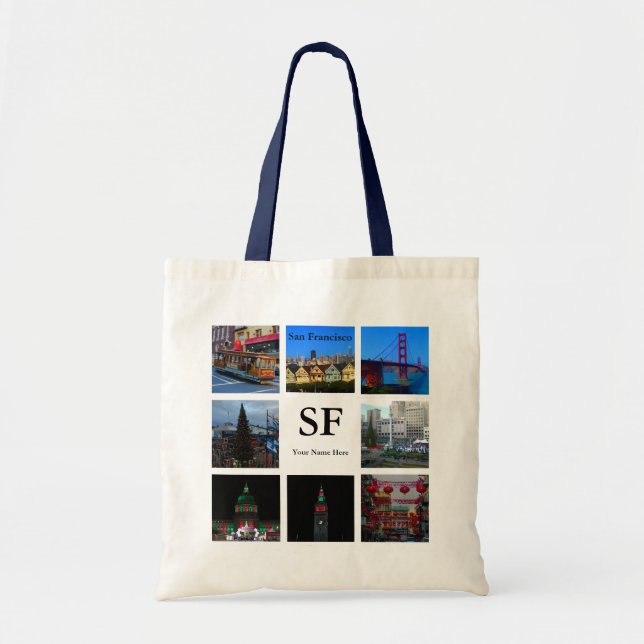 San Francisco Attraktion Collage #3 Tote Bag Tygkasse (Framsidan)