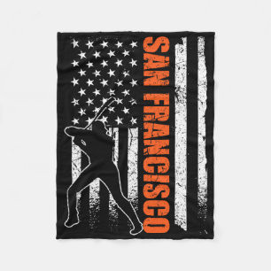San Francisco Baseboll Flagga Usa Vintage Patrioti Fleecefilt