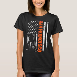San Francisco Baseboll Flagga Usa Vintage Patrioti T Shirt