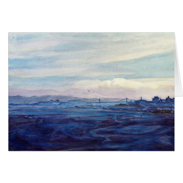 San Francisco Bay 3, Blue Änglar 1984 Hälsningskort (Framsidan Horizontal)