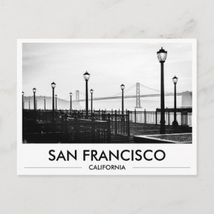 San Francisco Bay Bridge Embarcadero Svart & Vitt Vykort