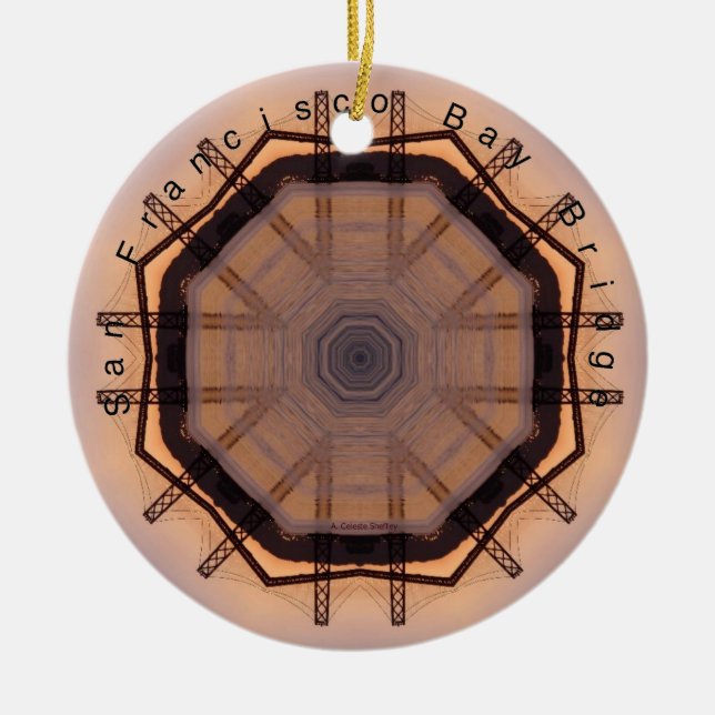 San Francisco Bay Bridge Julgransprydnad Keramik (Framsidan)