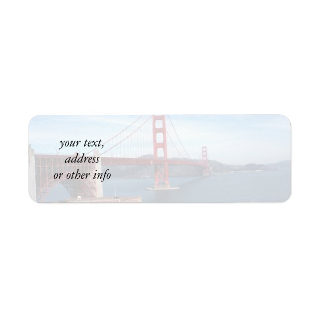San Francisco Bay Bridge Returadress Etikett (Framsidan)