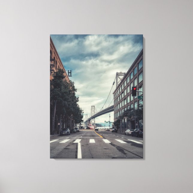 San Francisco Bay Bridge-vy Canvastryck (Framsida)