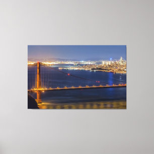 San Francisco Bay i Night Canvastryck