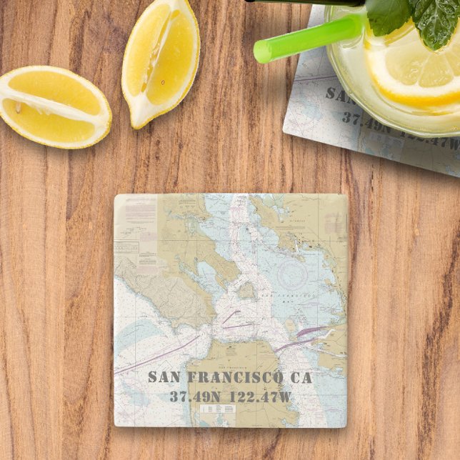🧭 San Francisco Bay Nautical Diagram Stenunderlägg (🧭 San Francisco Bay Nautical Chart Stone Coaster
)