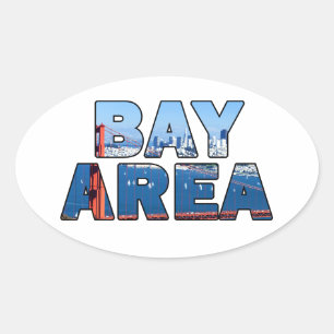 San Francisco Bay område Ovalt Klistermärke