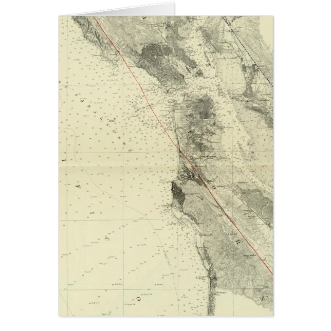 San Francisco Bay som visar San Andreas Rift Hälsningskort (Framsidan)
