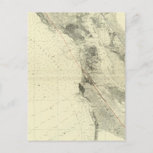 San Francisco Bay som visar San Andreas Rift Vykort