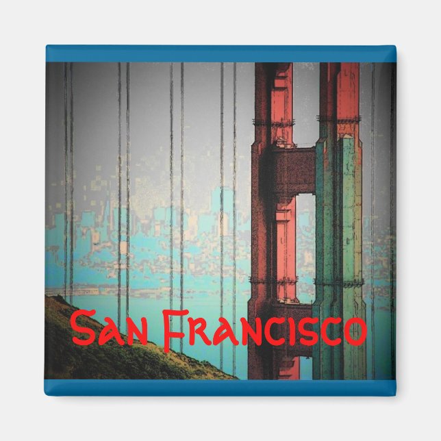 San Francisco (blå) Magnet (Framsidan)