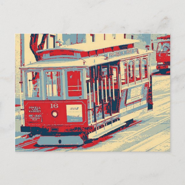 San Francisco blue röd Vykort (Framsida)