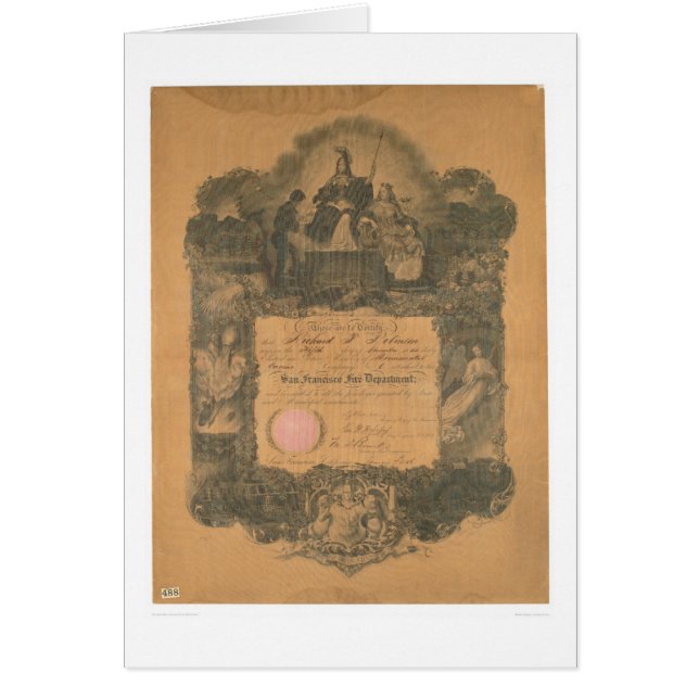 San Francisco brandstationcertifikat (1481A) Hälsningskort (Framsidan)