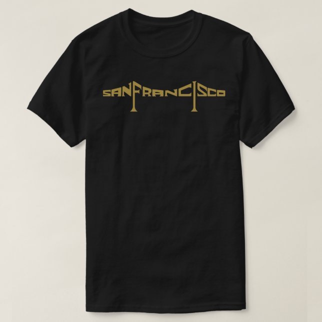 San Francisco Bridge 49ers Guld TShirt T Shirt (Design framsida)