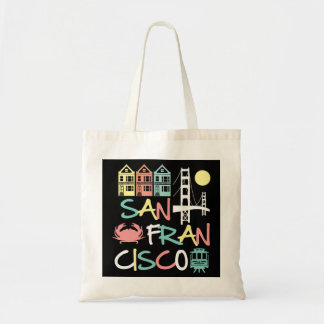 San Francisco Bridge SF Icons Vintage California D Tygkasse