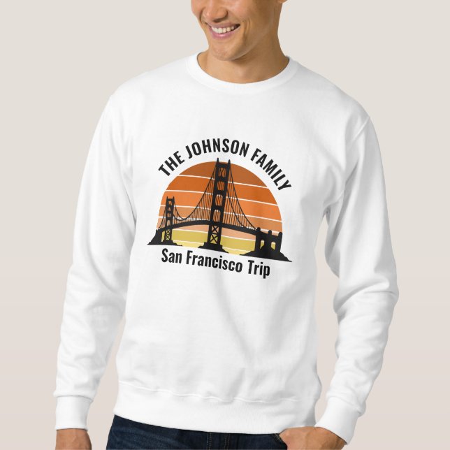 San Francisco Bridge Solnedgång Anpassad Lång Ärmad Tröja (Framsida)