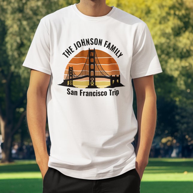 San Francisco Bridge Sunset Anpassningsbar Vacatio T Shirt (Skapare uppladdad)