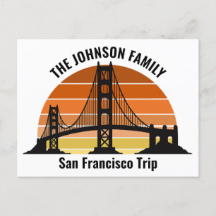 San Francisco Bridge Sunset Customized Vykort