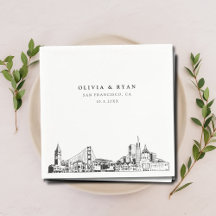 San Francisco Bröllop Cocktail Napkin