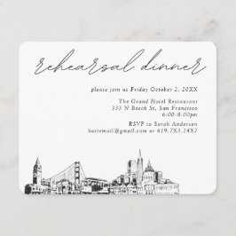 San Francisco Bröllop Elegant Rehearsal Middag Tilläggskort