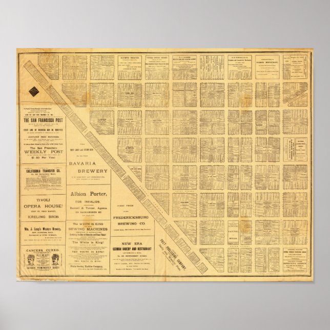 San Francisco Business Karta Poster (Framsidan)