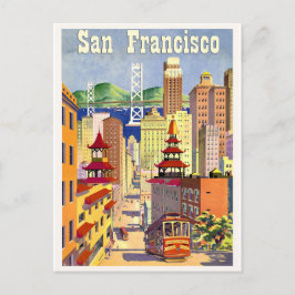 San Francisco-byggnader, gatucentrum, spårväg Vykort