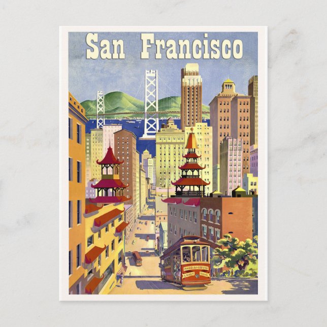 San Francisco-byggnader, gatucentrum, spårväg Vykort (Framsida)
