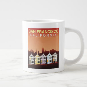 San Francisco, CA De målade Damerna Jumbo Mugg