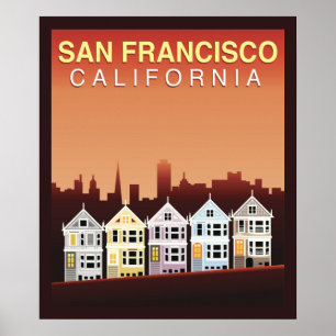 San Francisco, CA Färgat Dam Poster