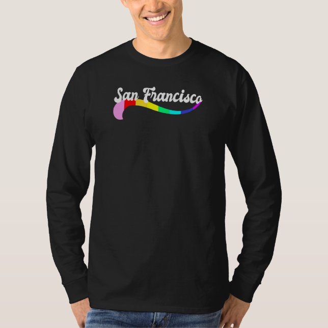 San Francisco CA Gay pride Queer Proud SF CA trans T Shirt (Framsida)