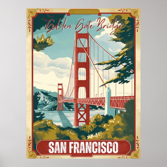 San Francisco, CA - Golden Grind Bridge Poster (Framsidan)