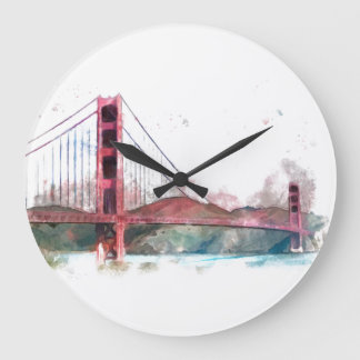 San Francisco, CA - Golden Grind Bridge Stor Klocka