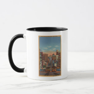 San Francisco CA - kabelbilar som går upp Mugg