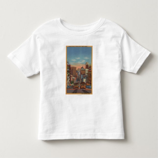 San Francisco CA - kabelbilar som går upp Tee Shirt (Framsida)