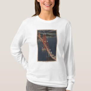 San Francisco CA - natten beskådar av den guld- T Shirt