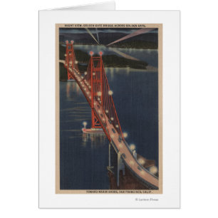 San Francisco, CA - Nattvy över Golden Grind Hälsningskort