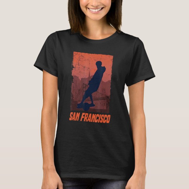 San Francisco CA Onewheel Float Owner Skateboard o T Shirt (Framsida)