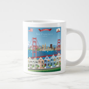San Francisco, CA Ort efter bukten Jumbo Mugg