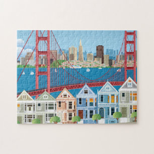 San Francisco, CA Ort efter bukten Pussel
