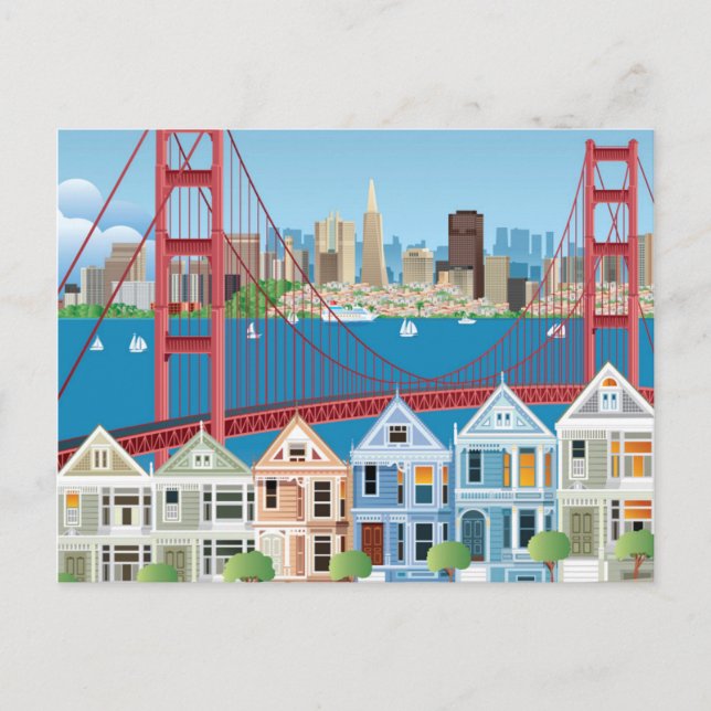 San Francisco, CA | Ort efter bukten Vykort (Framsida)