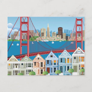 San Francisco, CA Ort efter bukten Vykort