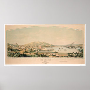 San Francisco, CA. Panoramisk Karta 1849 (1626A) Poster