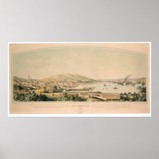 San Francisco, CA. Panoramisk Karta 1849 (1626A) Poster