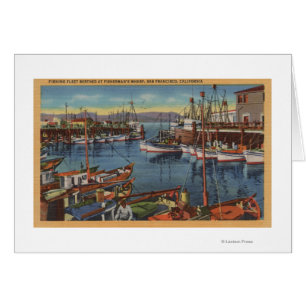 San Francisco, CA:s fiskeflotta vid Fiskerman Hälsningskort