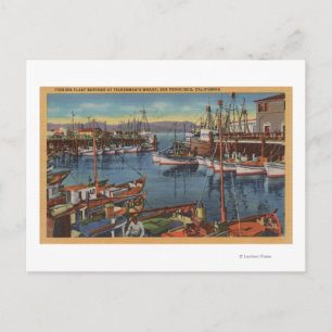 San Francisco, CA:s fiskeflotta vid Fiskerman Vykort