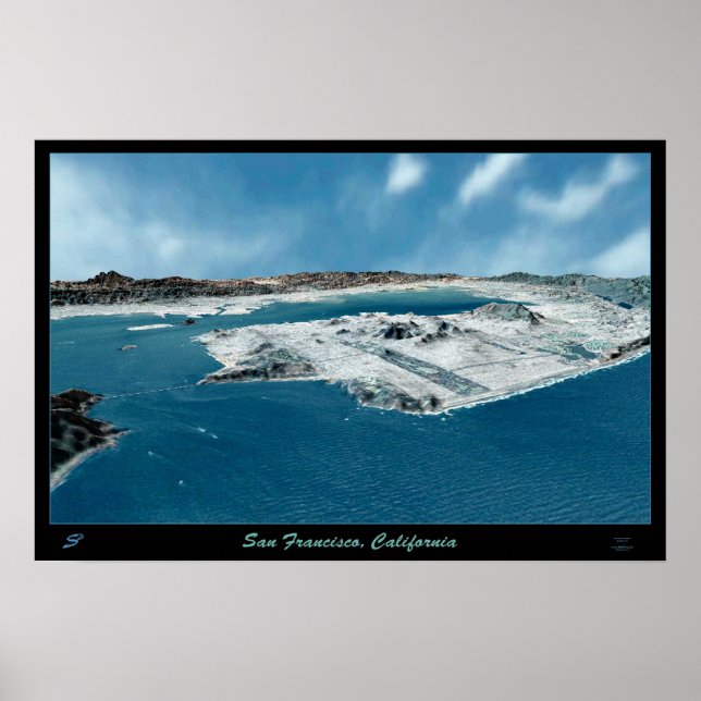 San Francisco, CA  satellitposter Poster (Framsidan)