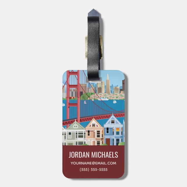 San Francisco CA | staden vid fjärden Bagagebricka (Baksidan Lodrät)