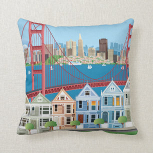 San Francisco CA staden vid fjärden Kudde