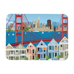 San Francisco CA staden vid fjärden Magnet