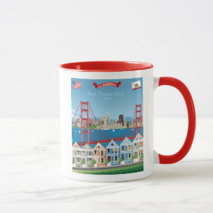 San Francisco CA staden vid fjärden Mugg