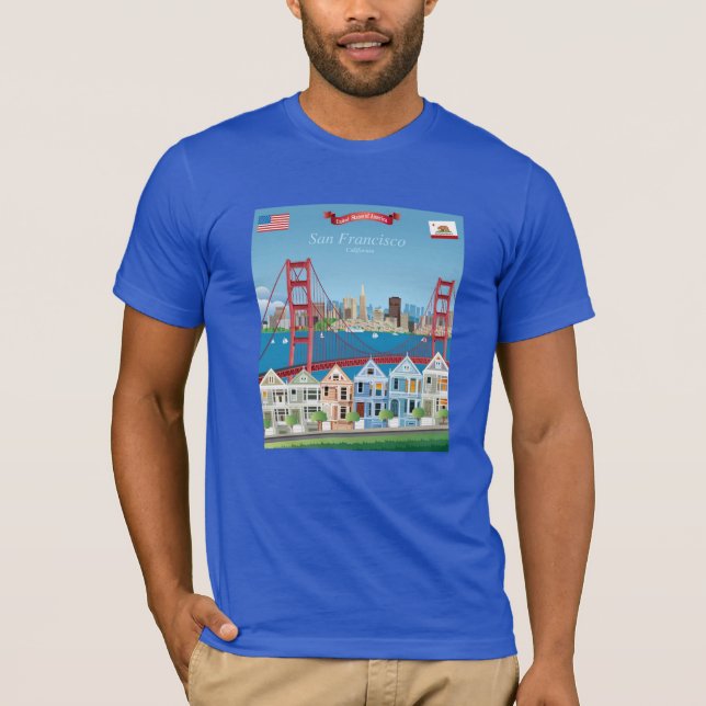 San Francisco CA | staden vid fjärden T Shirt (Framsida)